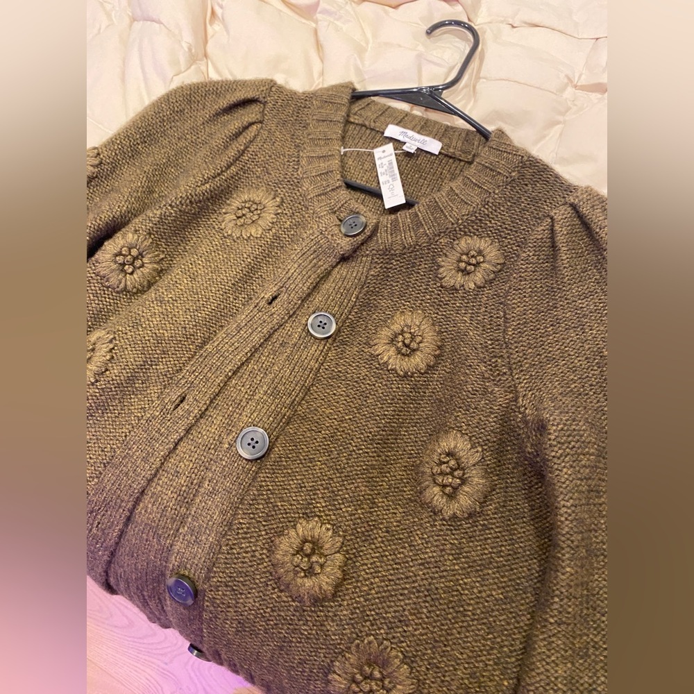 Madewell green cardigan size small